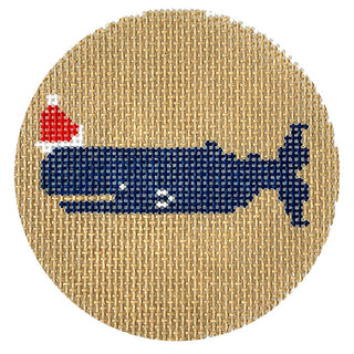 Santa Whale Ornament Painted Canvas Halcyon House Designs 
