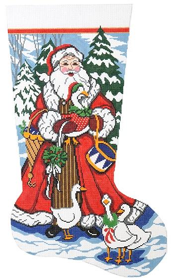 Santa with Geese Painted Canvas Lee's Needle Art Inc.  - 1