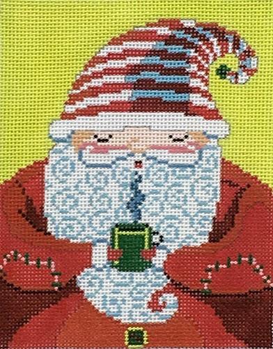 Santa with Mug Painted Canvas CBK Needlepoint Collections 