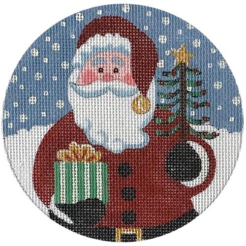 Santa's Gifts with Mini Tree Ornament Painted Canvas PLD Designs 