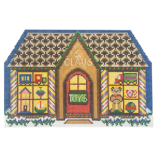 Santa's Toy Shop Painted Canvas NeedleDeeva 