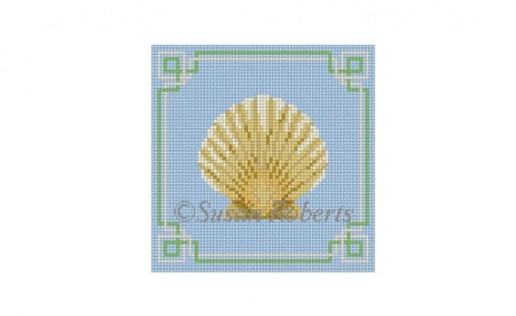 Scallop Coaster Painted Canvas Susan Roberts Needlepoint Designs Inc. 