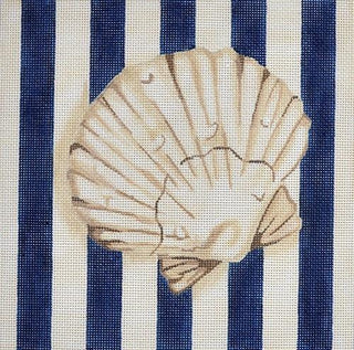 Scallop Shell Square / Stripes Painted Canvas Associated Talents 
