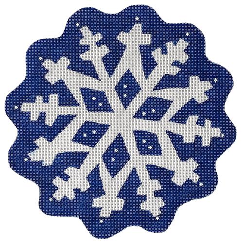 Scalloped Snowflake - Blue Painted Canvas Pepperberry Designs 