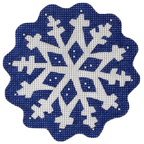 Scalloped Snowflake   Blue Painted Canvas Pepperberry Designs  - 1