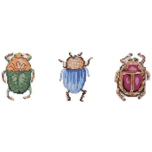 Scarab Clutch #1 Painted Canvas The Plum Stitchery  - 1