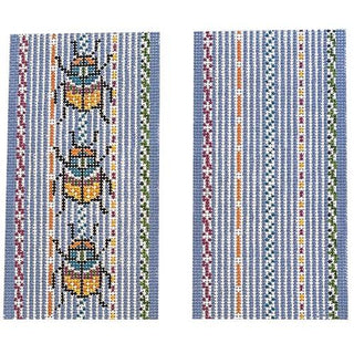 Scarab Eyeglass Case Painted Canvas KCN Designers 
