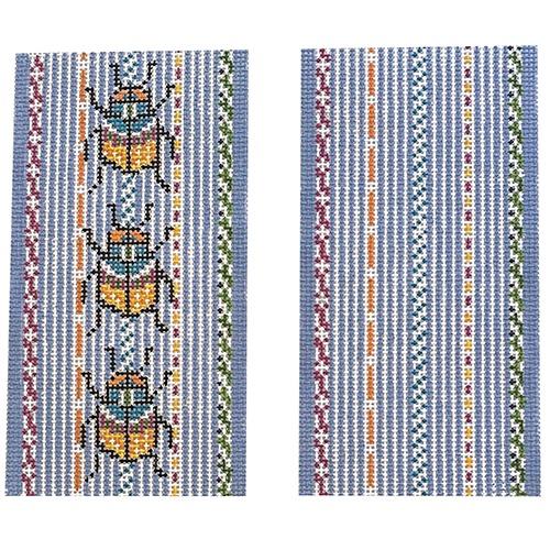 Scarab Eyeglass Case Painted Canvas KCN Designers 
