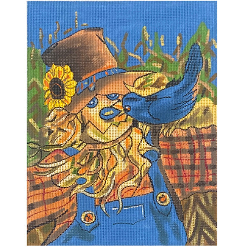 Scarecrow Antics 18 mesh Painted Canvas PLD Designs  - 1