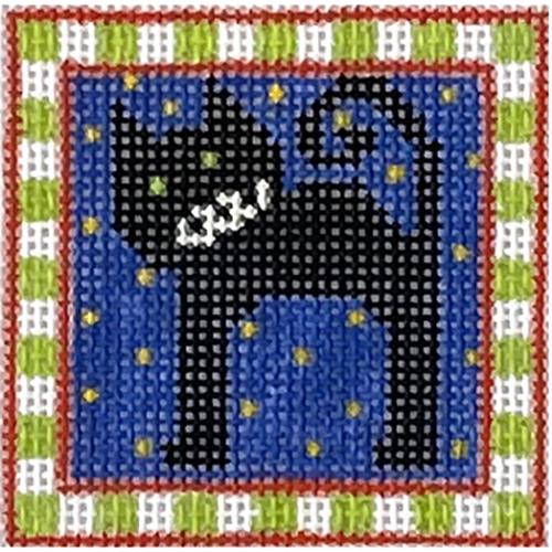 Scary Cat with Stitch Guide Painted Canvas The Princess & Me  - 1