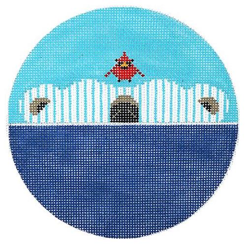 Scary Scenario Ornament Painted Canvas Charley Harper  - 1