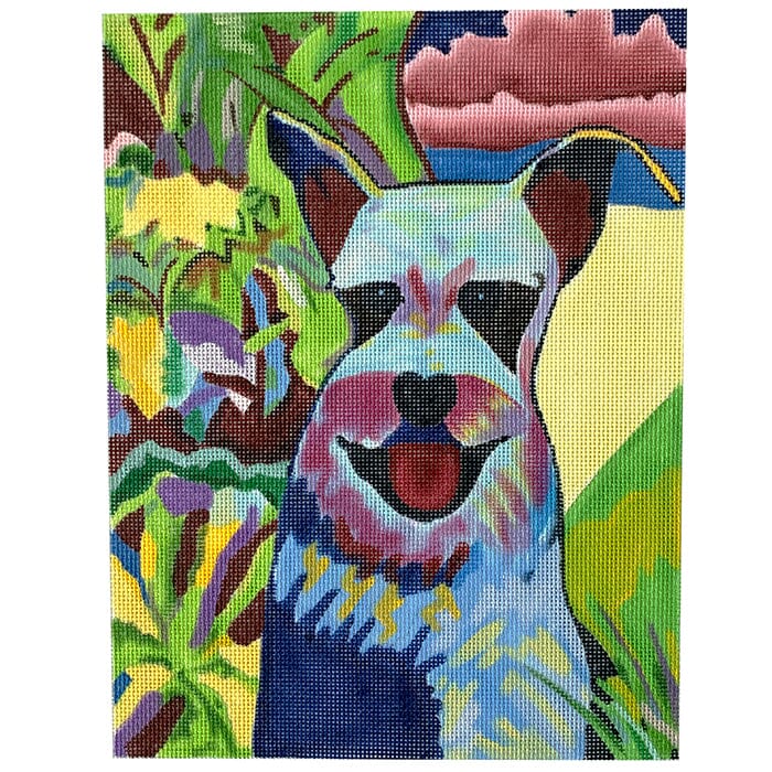 Schnauzer Pup Painted Canvas Walker's Needlepoint  - 1