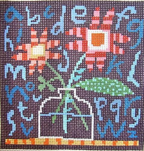 School House Sampler Painted Canvas Birds of a Feather 