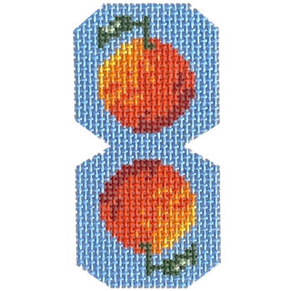 Scissor Fob   Oranges Painted Canvas Mopsey Designs 
