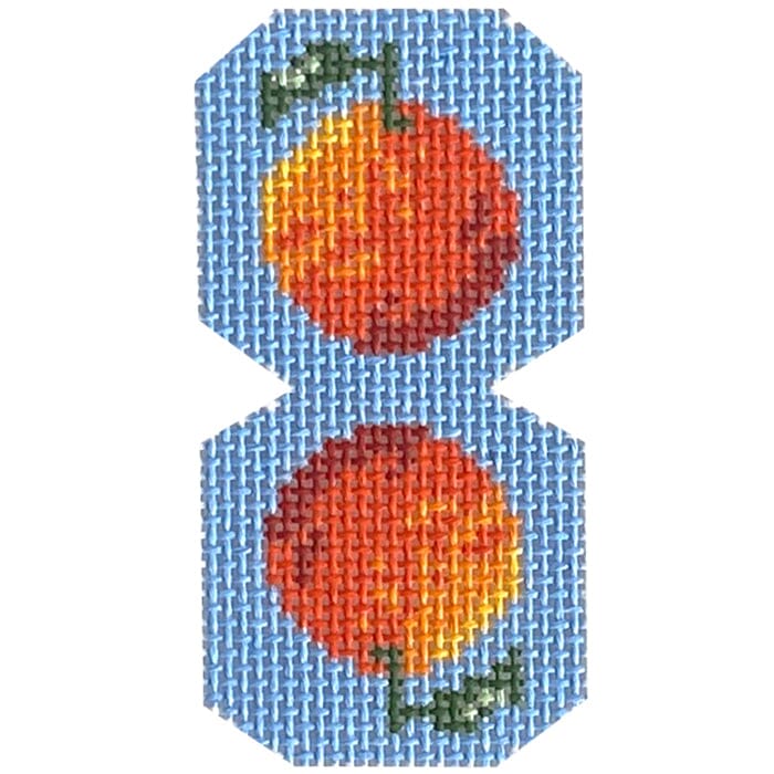 Scissor Fob   Oranges Painted Canvas Mopsey Designs  - 1