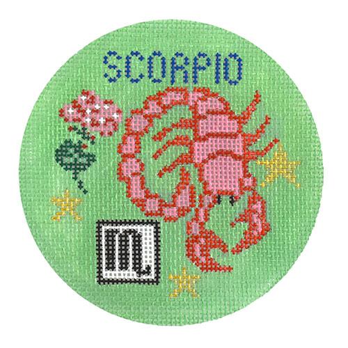 Scorpio Zodiac Ornament Painted Canvas Doolittle Stitchery 