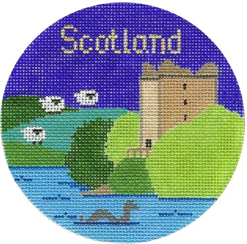 Scotland Ornament Painted Canvas Silver Needle  - 1