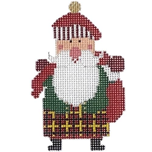 Scottish Santa with Stitch Guide Painted Canvas The Princess & Me  - 1