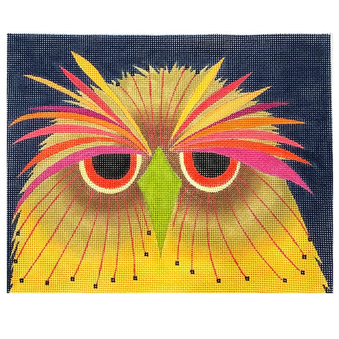 Screech Owl on 18 Painted Canvas Zecca 