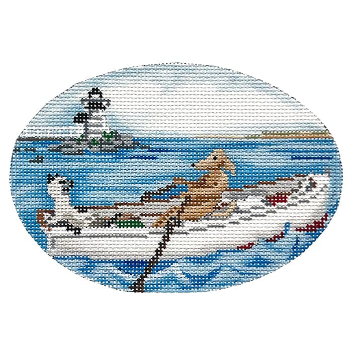 Sea Dog Ornament Painted Canvas CBK Needlepoint Collections 