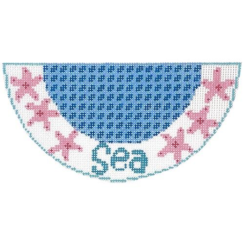 Sea Kiss on 18 mesh Painted Canvas Two Sisters Needlepoint 