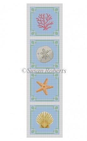 Sea Shells Coasters Painted Canvas Susan Roberts Needlepoint Designs Inc. 