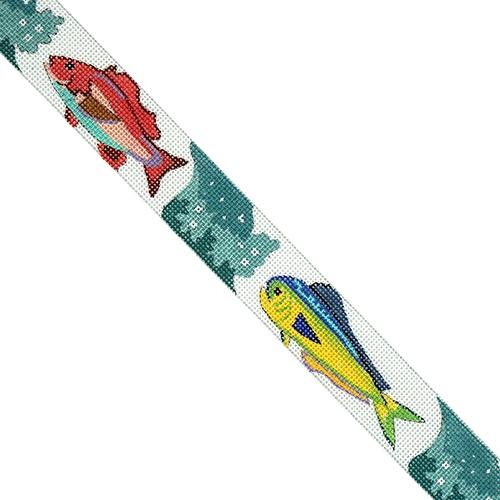 Sea Spray Fish Belt Painted Canvas The Meredith Collection  - 1