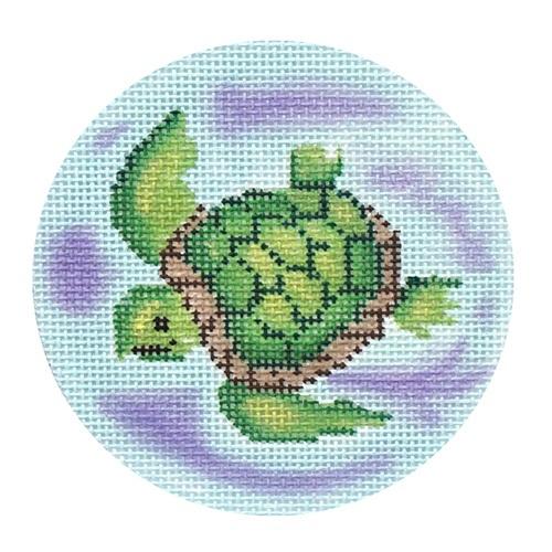 Sea Turtle Ornament Painted Canvas Gayla Elliott  - 1