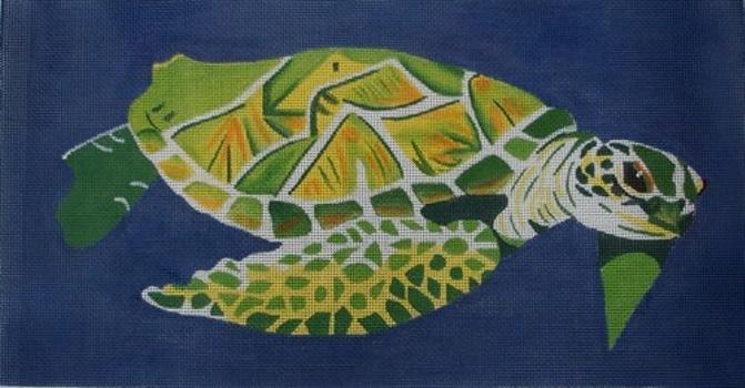 Sea Turtle Painted Canvas Waterweave 