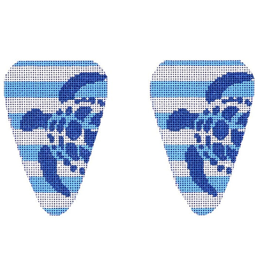 Sea Turtle Stencil Scissor Case Painted Canvas Two Sisters Needlepoint 
