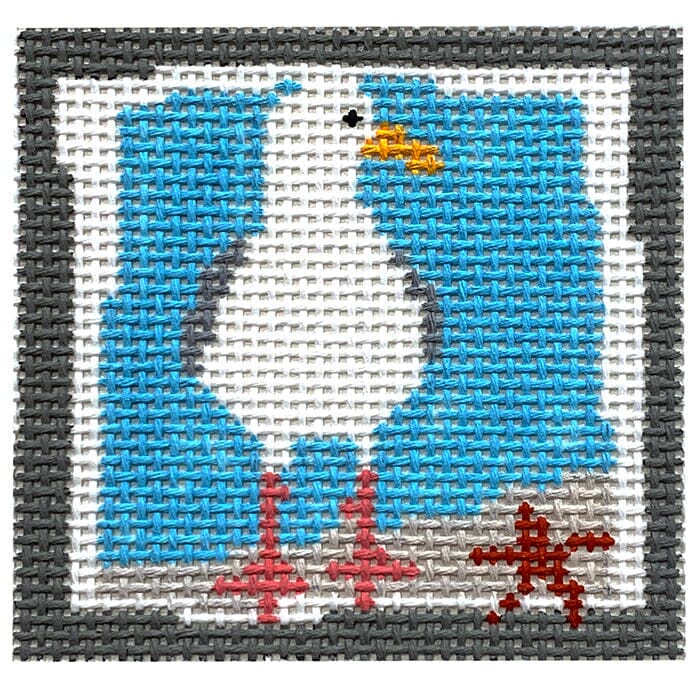 Seagull Right Facing Small Square Painted Canvas Pippin  - 1