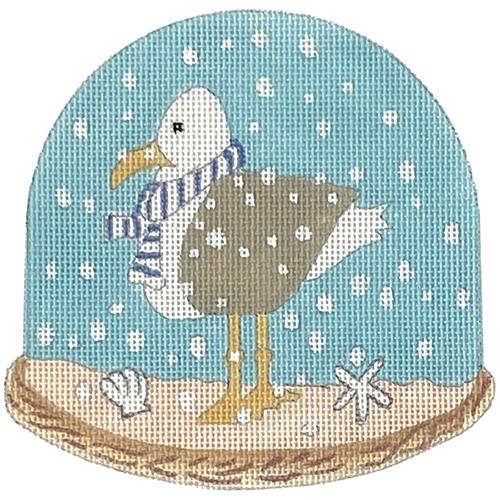 Seagull Snow Globe Painted Canvas All About Stitching/The Collection Design 