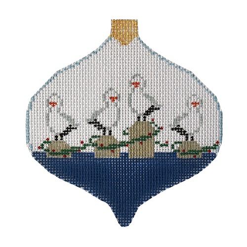 Seagulls Bauble Painted Canvas Kathy Schenkel Designs  - 1