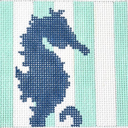 Seahorse Stencil Insert Painted Canvas Two Sisters Needlepoint  - 1
