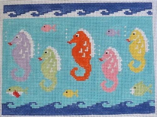 Seahorses Painted Canvas Kathy Schenkel Designs 