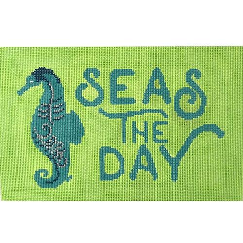 Seas the Day on Green Painted Canvas Kristine Kingston 