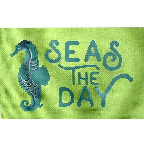 Seas the Day on Green Painted Canvas Kristine Kingston  - 1