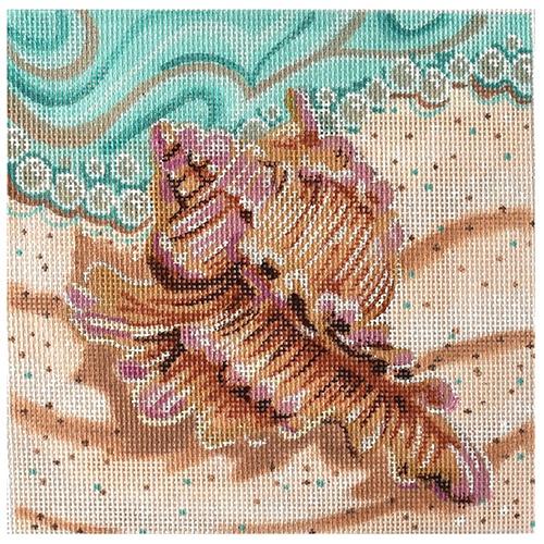 Seashell on the Beach Painted Canvas Labors of Love Needlepoint 