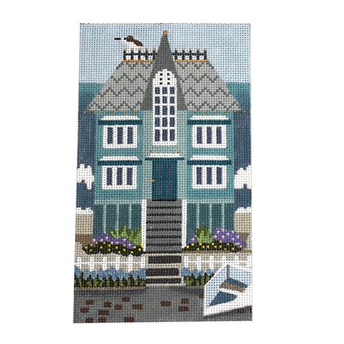 Seaside Houses   Steeple House Painted Canvas Melissa Shirley Designs  - 1
