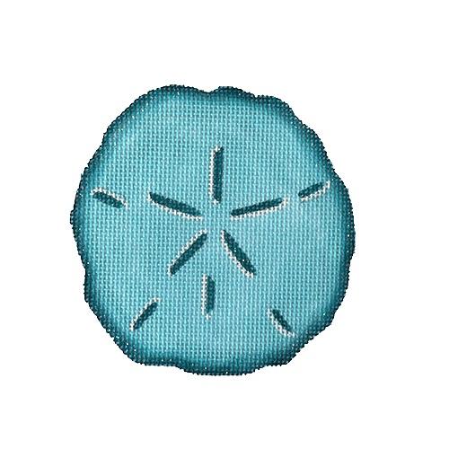 Seaside Sand Dollar   Turquoise Painted Canvas Pepperberry Designs  - 1