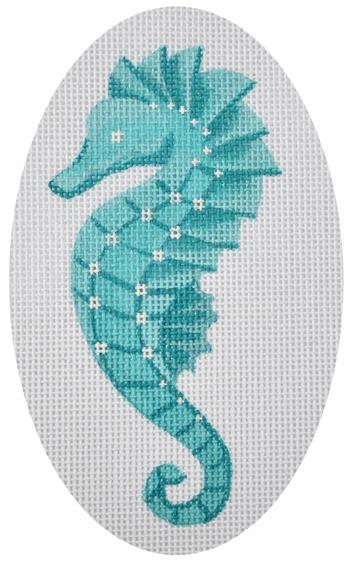 Seaside Seahorse   Turquoise Painted Canvas Pepperberry Designs 
