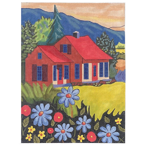 Serenity Mountain Home Painted Canvas PLD Designs 