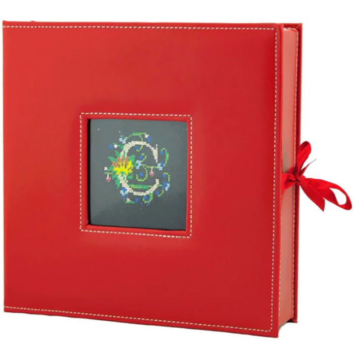 Sewn 3-Ring Pocket Page Photo Album Box - Red Leather Goods Lee's Leather Goods 