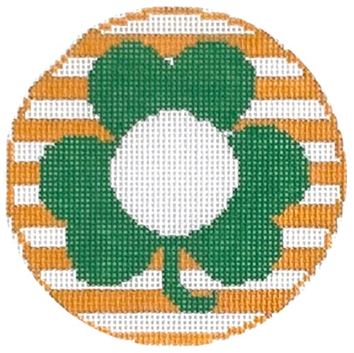 Shamrock Monogram Round Painted Canvas Rachel Donley  - 1