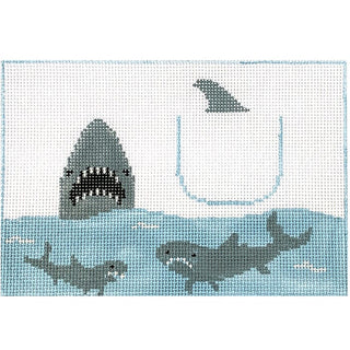 Shark Tooth Fairy Pillow Painted Canvas Kathy Schenkel Designs 
