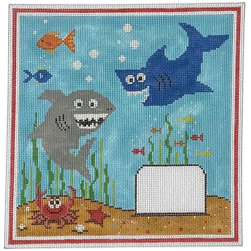 Shark Tooth Fairy Pillow Painted Canvas The Meredith Collection  - 1