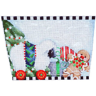 Sheep on Wheels Stocking Cuff Painted Canvas Associated Talents 
