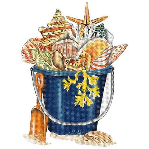 Shell Bucket Painted Canvas Mary Lake Thompson  - 1