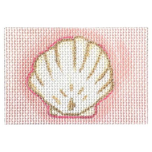 Shell on Pink Insert Painted Canvas All About Stitching/The Collection Design  - 1