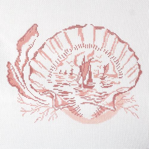 Shell Painted Canvas The Plum Stitchery  - 1